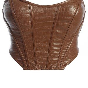 JLUXLABEL Brown Croc Corset